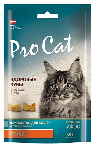 Лакомство для кошек Pro Cat подушечки Здоровые зубы птица (фото modal 1)