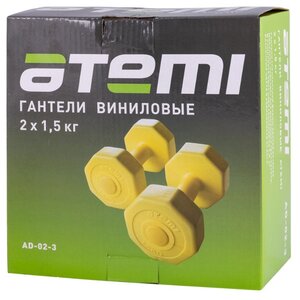 Набор гантелей цельнолитых ATEMI AD-02-3 2x1.5 кг (фото modal nav 2)