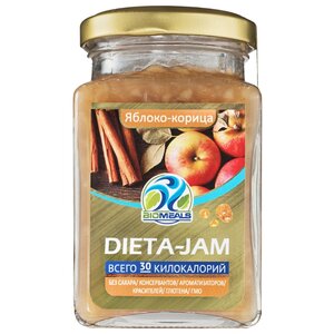 Джем низкокалорийный Biomeals Dieta-Jam Яблоко-корица без сахара, банка 230 г (фото modal nav 1)