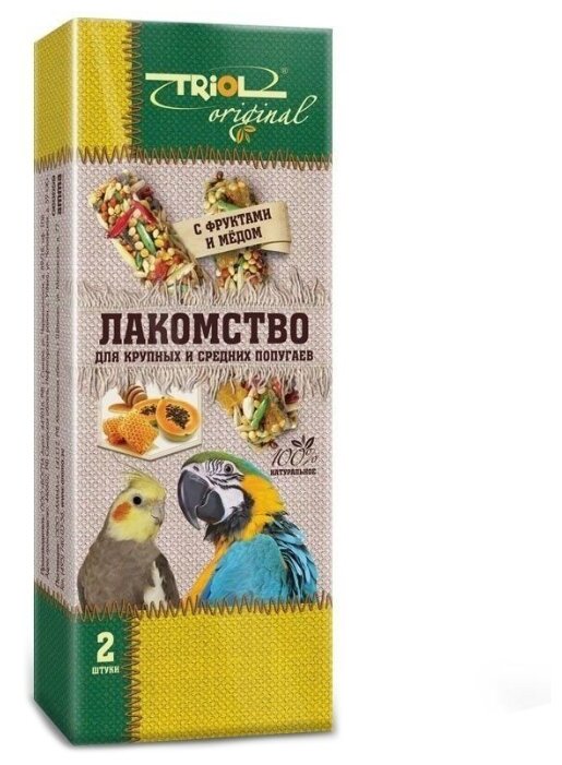 Лакомство для птиц Triol Original с фруктами и мёдом для крупных и средних попугаев (фото modal 1)