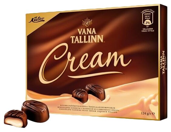 Набор конфет Kalev Vana Tallinn Cream, темный шоколад, 124г (фото modal 1)