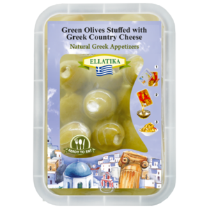 ELLATIKA Оливки фаршированные сыром в масле, пластиковый пакет 230 г (фото modal nav 1)