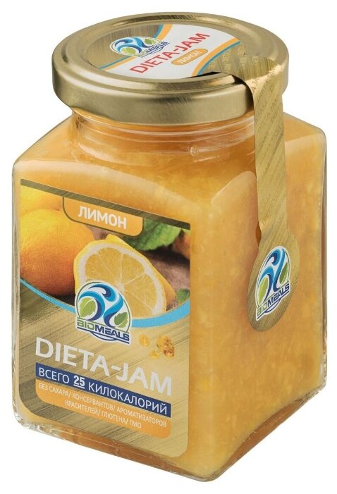 Джем низкокалорийный Biomeals Dieta-Jam Лимон без сахара, банка 230 г (фото modal 1)
