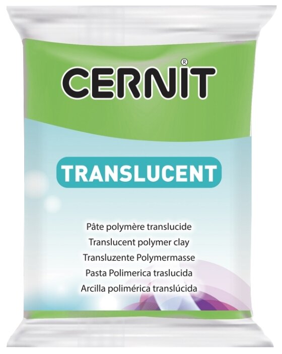 Полимерная глина Cernit Translucent прозрачный лайм (605), 56 г (фото modal 1)
