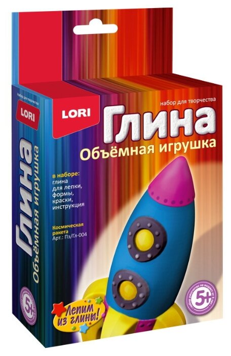 Натуральная глина LORI Объемная игрушка Космическая ракета (Пз/Гл-004) (фото modal 1)