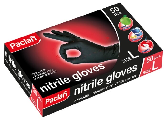 Перчатки Paclan нитриловые (фото modal 1)