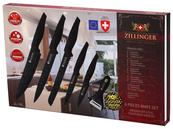 Набор Zillinger 5 ножей и овощечистка ZL-795/ZL-796 (фото modal 3)