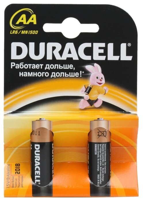 Батарейка AA Duracell LR6-2BL BASIC (фото modal 1)