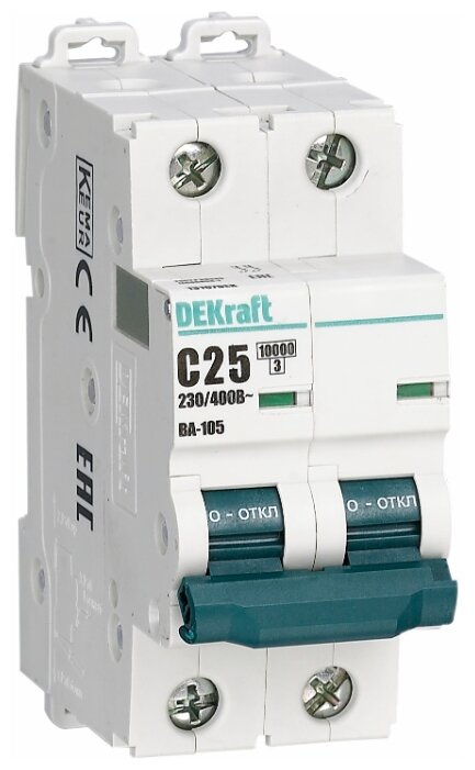 Автоматический выключатель DEKraft ВА-105 2P (B) 10kA (фото modal 1)