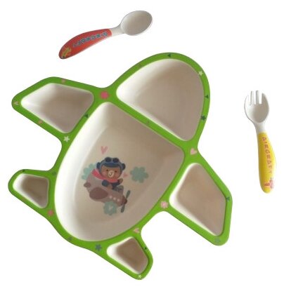 Комплект посуды Baby Ryan Самолетик (BF021) (фото modal 1)