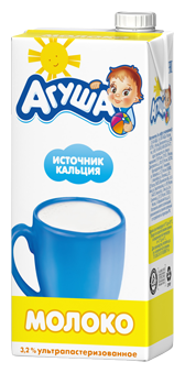 Молоко Агуша ультрапастеризованное (с 3-х лет) 3.2%, 0.925 л (фото modal 1)