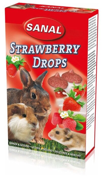 Лакомство для кроликов, грызунов Sanal Strawberry Drops (фото modal 1)