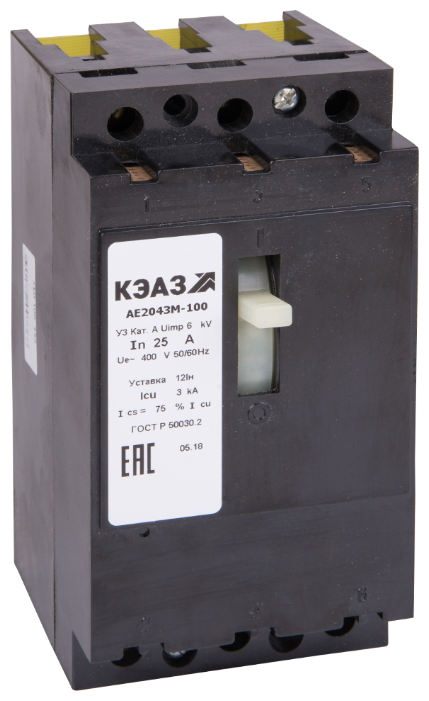 Автоматический выключатель КЭАЗ АЕ2043М-100 3P 4,5kA (фото modal 1)
