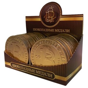 Фигурный шоколад КОРТЕС Шоколадные медали Криптовалюта, коробка (фото modal nav 1)