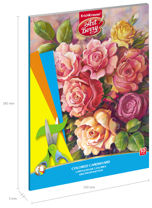 Цветной картон Розы ArtBerry, A4, 10 л., 10 цв. (фото modal 4)