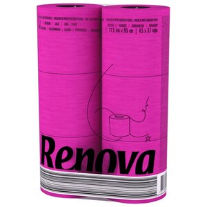 Туалетная бумага Renova Color Fucsia трёхслойная (фото modal nav 1)