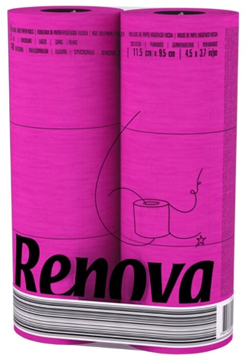 Туалетная бумага Renova Color Fucsia трёхслойная (фото modal 1)