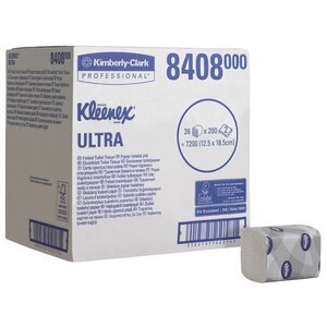 Туалетная бумага Kleenex Ultra 8408 двухслойная белая с логотипом в пачках (фото modal nav 1)