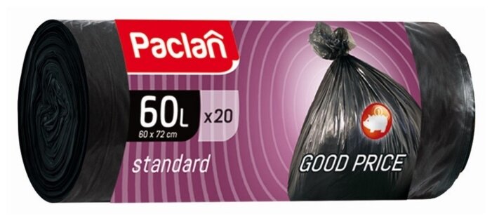 Мешки для мусора Paclan 60 л (20 шт.) (фото modal 1)