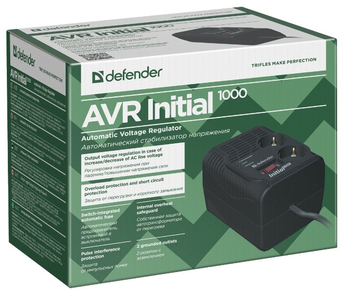 Стабилизатор напряжения Defender AVR Initial 1000 (фото modal 2)