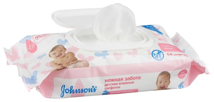Влажные салфетки Johnson's Baby Нежная забота с экстрактом шелка запасной блок (фото modal 14)