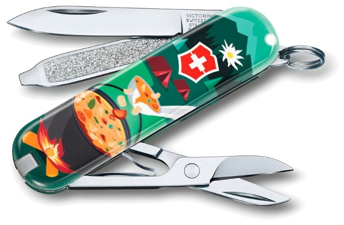 Нож многофункциональный VICTORINOX Classic LE 2019 Swiss mountain Dinner (7 функций) с чехлом (фото modal 4)