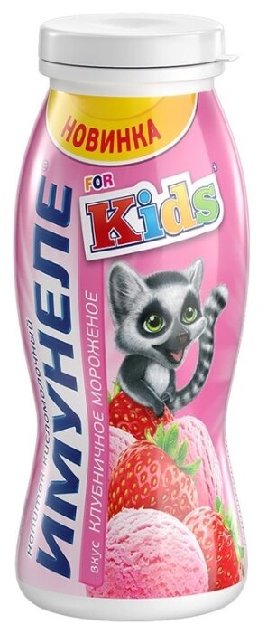 Кисломолочный напиток Имунеле For Kids Клубничное мороженое 1.5%, 100 г (фото modal 1)