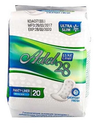 Adel 28 прокладки ежедневные Women's sanitary napkins Luxe Panty-liner (фото modal 1)