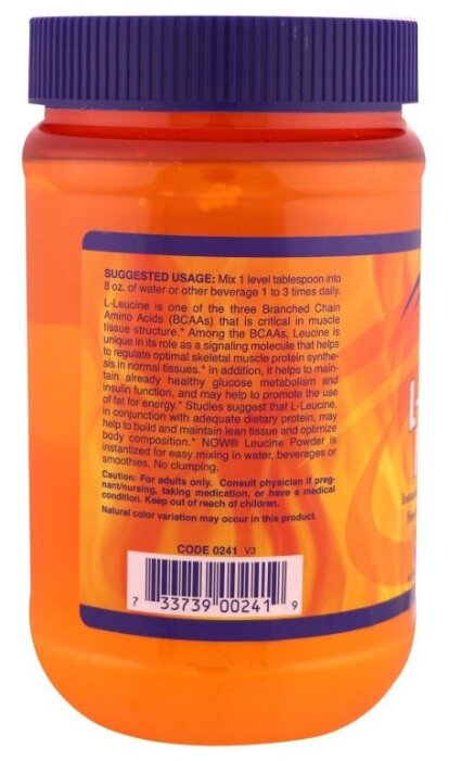 Аминокислота NOW L-Leucine Powder (255 г) (фото modal 3)
