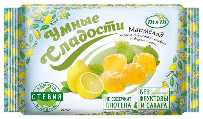 Мармелад Умные сладости без сахара желейно-формовой Лимон 200 г (фото modal 1)