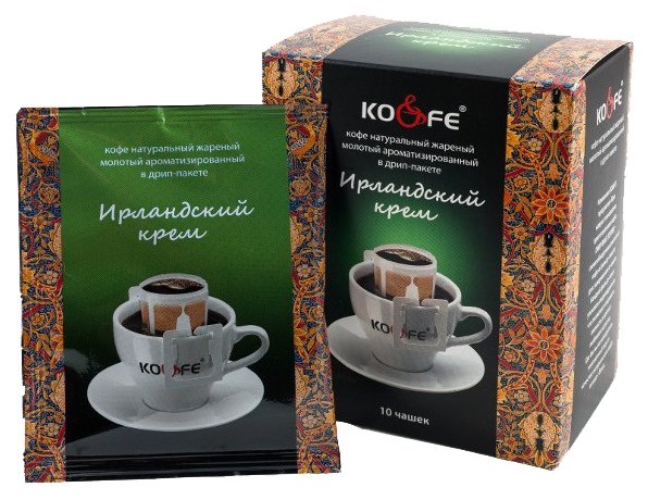 Молотый кофе KO&FE Ирландский крем, в дрип-пакетах (фото modal 1)