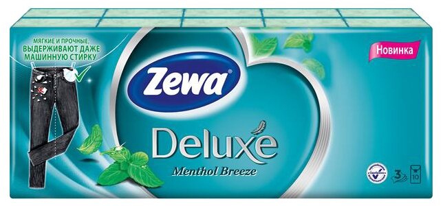 Платочки Zewa Deluxe Ментол (фото modal 1)