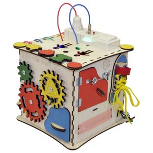 Развивающая игрушка IWOODPLAY Бизикуб с блоком электрики (фото modal nav 12)