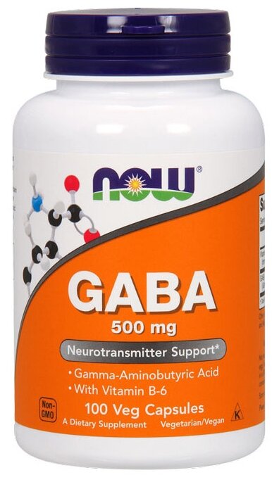 Аминокислота NOW GABA 500 mg (100 капсул) (фото modal 1)