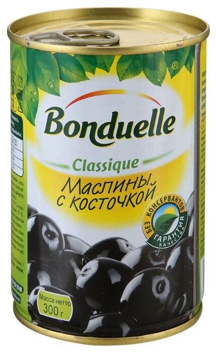 Bonduelle Маслины с косточкой в рассоле, жестяная банка 300 г (фото modal 1)