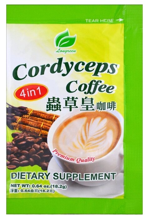 Растворимый кофе 4 in 1 Longreen Corporation Cordyceps Coffee, в пакетиках (фото modal 3)
