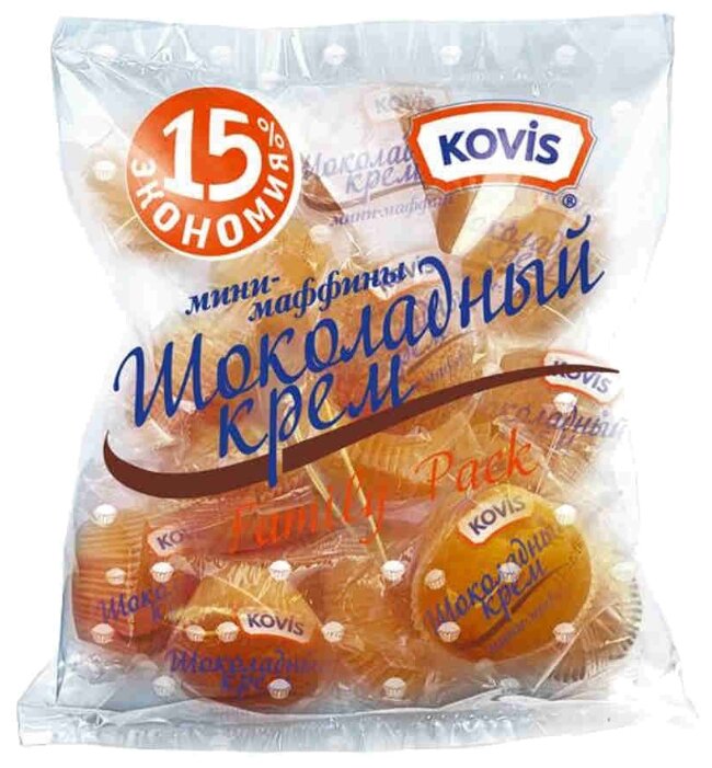 Мини-маффин KOVIS с начинкой шоколадный крем (16 шт.) (фото modal 1)