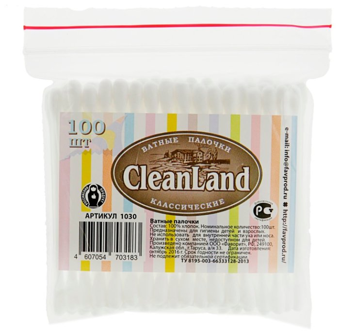 Ватные палочки Cleanland классические (фото modal 1)