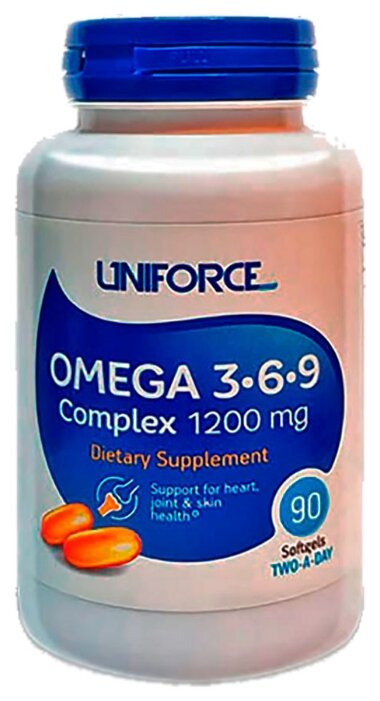 Омега жирные кислоты Uniforce Omega 3-6-9 1200 мг (90 капсул) (фото modal 1)