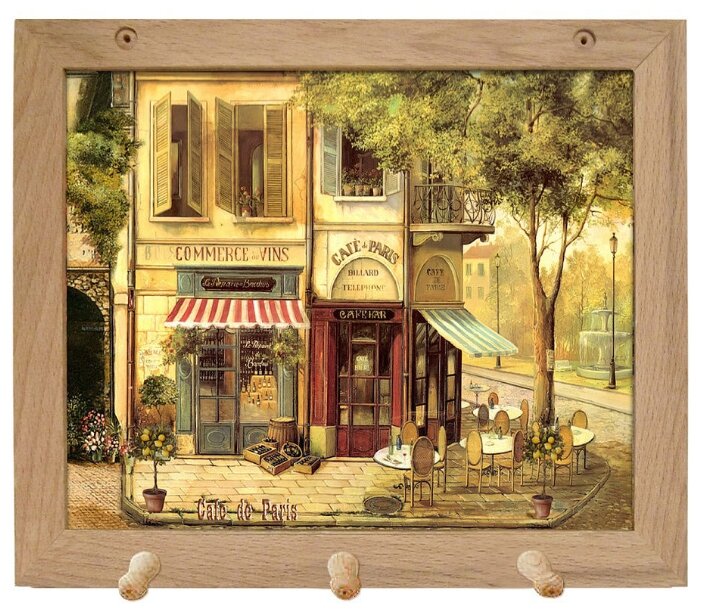 Вешалка Gift'n'Home для полотенец Парижские кафе 3 крючка (фото modal 1)