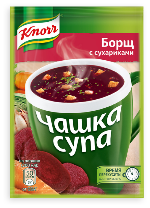 Knorr Чашка супа Борщ с сухариками 15 г (фото modal 1)