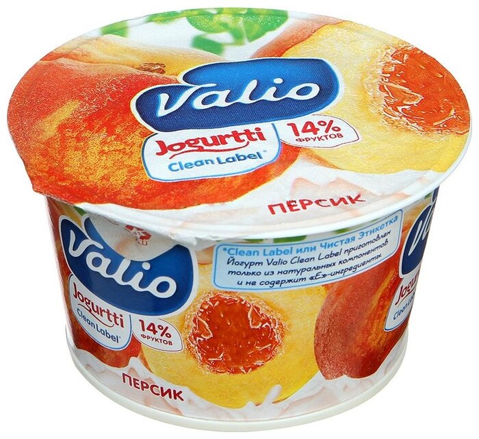 Йогурт Valio clean label персик 2.6%, 180 г (фото modal 1)