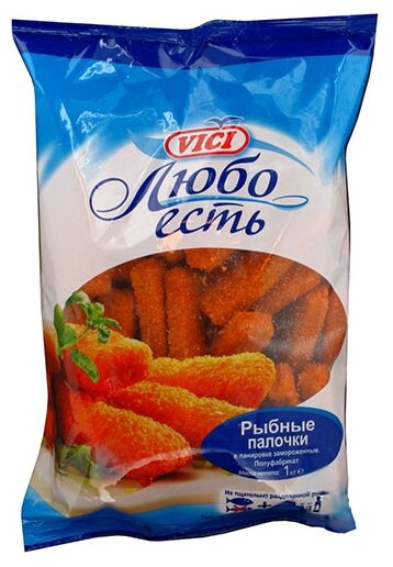 Vici Рыбные палочки замороженные пакет 1000 г (фото modal 1)
