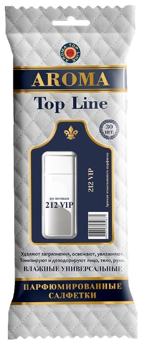 Влажные салфетки AROMA TOP LINE универсальные парфюмированные 212 VIP (фото modal 1)