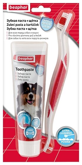 Комплект Beaphar для чистки зубов для собак и кошек 100 г (фото modal 1)