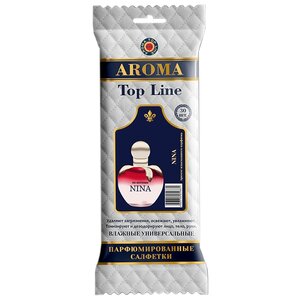 Влажные салфетки AROMA TOP LINE универсальные парфюмированные Nina Ricci Nina №12 (фото modal nav 1)