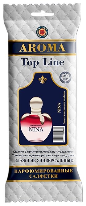 Влажные салфетки AROMA TOP LINE универсальные парфюмированные Nina Ricci Nina №12 (фото modal 1)