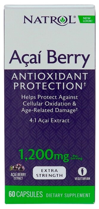 Антиоксидант Natrol Acai Berry 1200 mg (60 капсул) (фото modal 2)