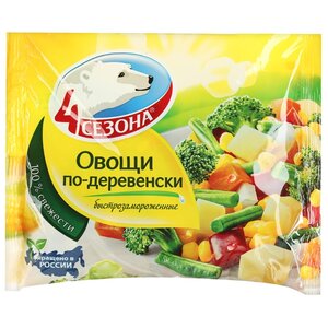4 Сезона Замороженная овощная смесь Овощи по-деревенски 400 г (фото modal nav 1)
