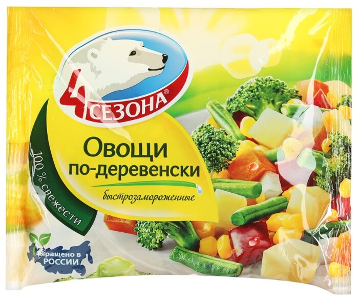 4 Сезона Замороженная овощная смесь Овощи по-деревенски 400 г (фото modal 1)